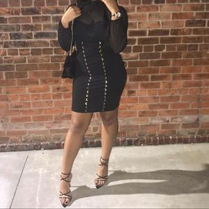 Black Lace-Up Dress